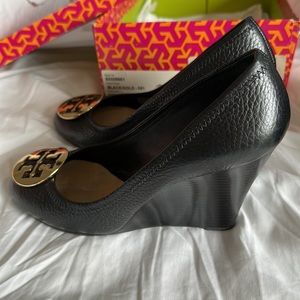 Tory Burch Sophie Tumbled Leather Wedge